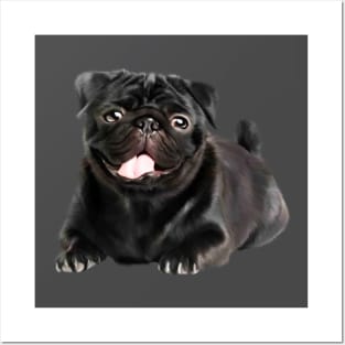 Black Pug Dog, Love Pug Dogs Posters and Art